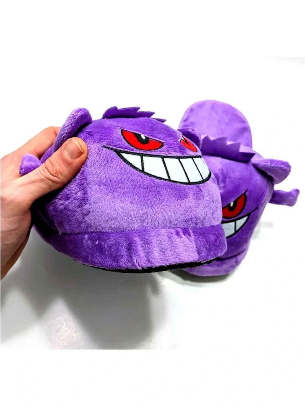 Gengar Plush Slippers - Purple Cozy Child size 3.0-6.0 - Women’s 5.0-8.5 . New